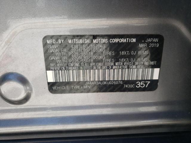 Photo 10 from auction – 2019 MITSUBISHI OUTLANDER with VIN JA4AR3AU3KU026076