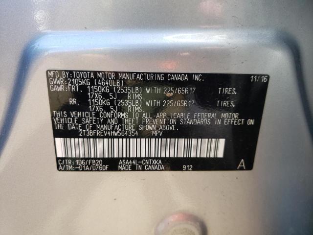 Photo 10 from auction – 2017 TOYOTA RAV4 LE with VIN 2T3BFREV4HW564354