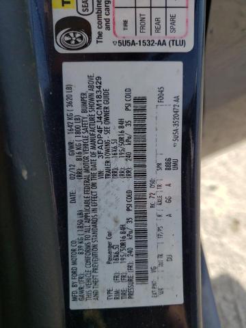 FORD FIESTA SES 2012 with VIN 3FADP4FJ4CM183429 - Photo from auction