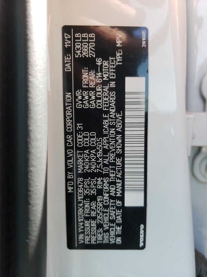 Photo 10 from auction – 2018 VOLVO XC60 T5 MO with VIN YV4102RK4J1036478