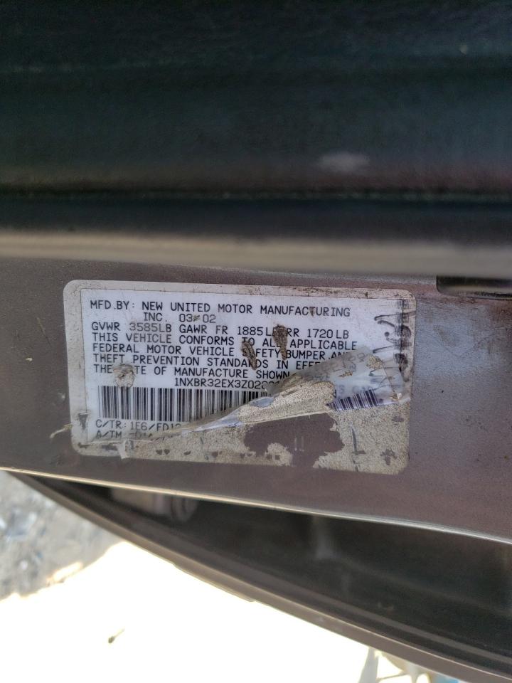 Photo 10 from auction – 2003 TOYOTA COROLLA with VIN 1NXBR32EX3Z028082