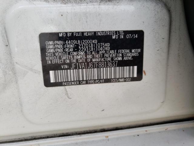 Photo 10 from auction – 2015 SUBARU WRX LIMITE with VIN JF1VA1J67F8813637