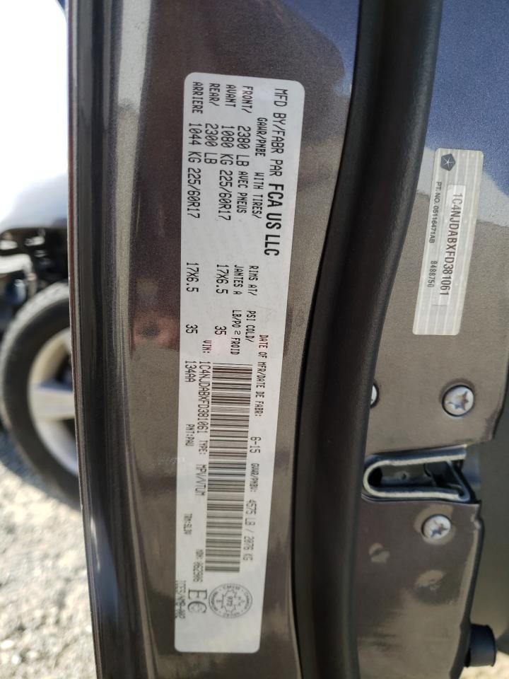 Photo 10 from auction – 2015 JEEP COMPASS SP with VIN 1C4NJDABXFD381061
