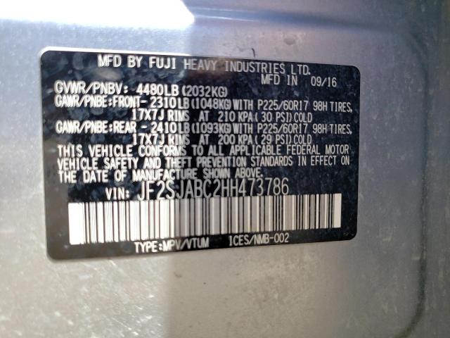 Photo 10 from auction – 2017 SUBARU FORESTER 2 with VIN JF2SJABC2HH473786