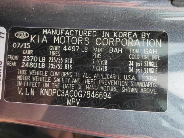 Photo 10 from auction – 2016 KIA SPORTAGE E with VIN KNDPC3AC0G7846694