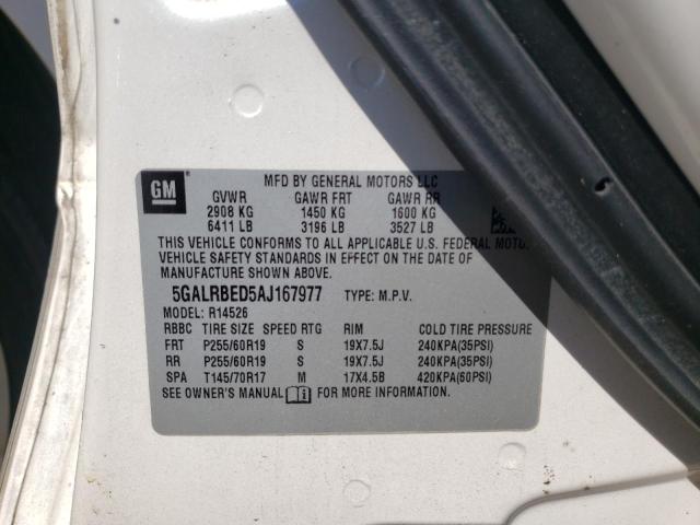 Photo 10 from auction – 2010 BUICK ENCLAVE CX with VIN 5GALRBED5AJ167977