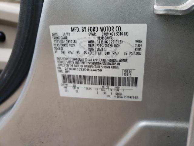 Photo 10 from auction – 2013 FORD EDGE SEL with VIN 2FMDK3J92DBB34759