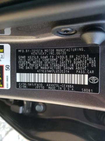 Photo 10 from auction – 2020 TOYOTA CAMRY LE with VIN 4T1C31AK7LU535314