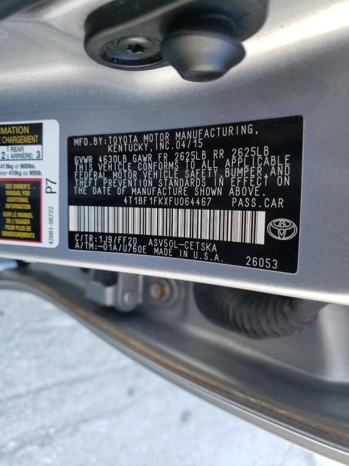 Photo 10 from auction – 2015 TOYOTA CAMRY LE with VIN 4T1BF1FKXFU064467
