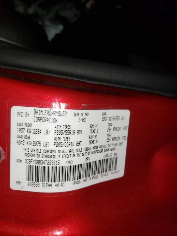 Photo 10 from auction – 2004 CHRYSLER PT CRUISER with VIN 3C8FY68834T229215