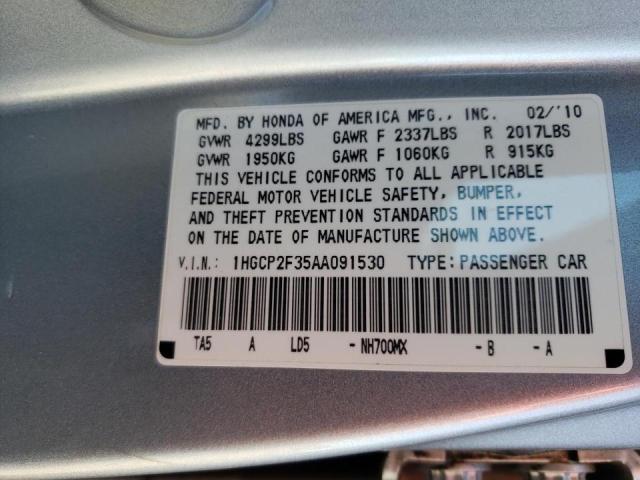 Photo 10 from auction – 2010 HONDA ACCORD LX with VIN 1HGCP2F35AA091530