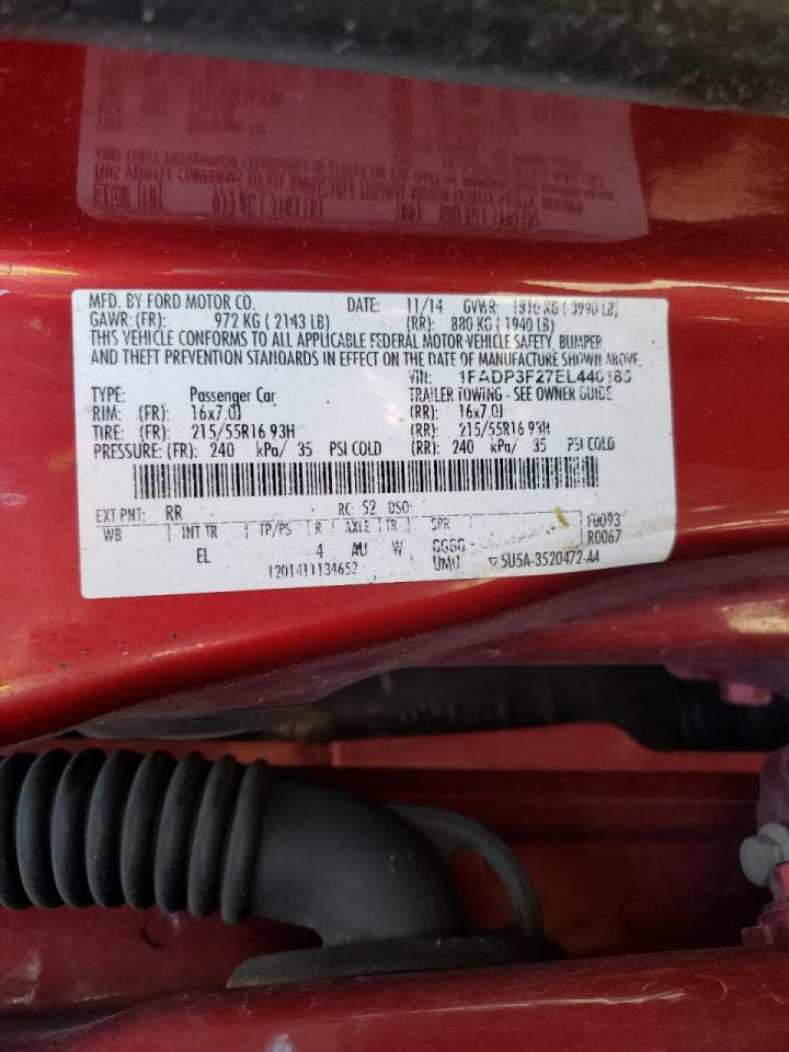 Photo 10 from auction – 2014 FORD FOCUS SE with VIN 1FADP3F27EL440185
