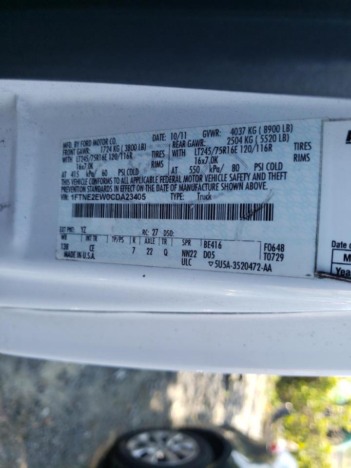 Photo 10 from auction – 2012 FORD ECONOLINE with VIN 1FTNE2EW0CDA23405
