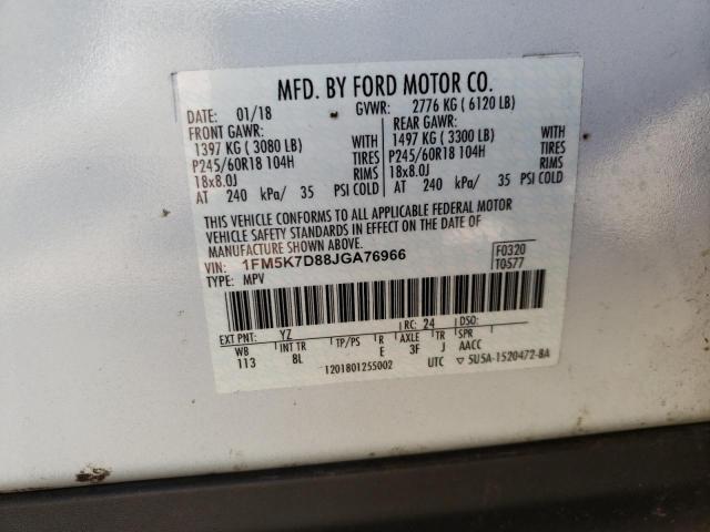 Photo 10 from auction – 2018 FORD EXPLORER X with VIN 1FM5K7D88JGA76966