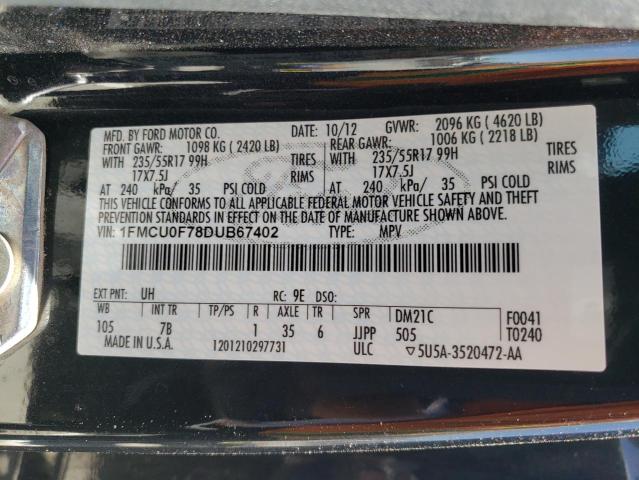 FORD ESCAPE S 2013 with VIN 1FMCU0F78DUB67402 - Photo from auction