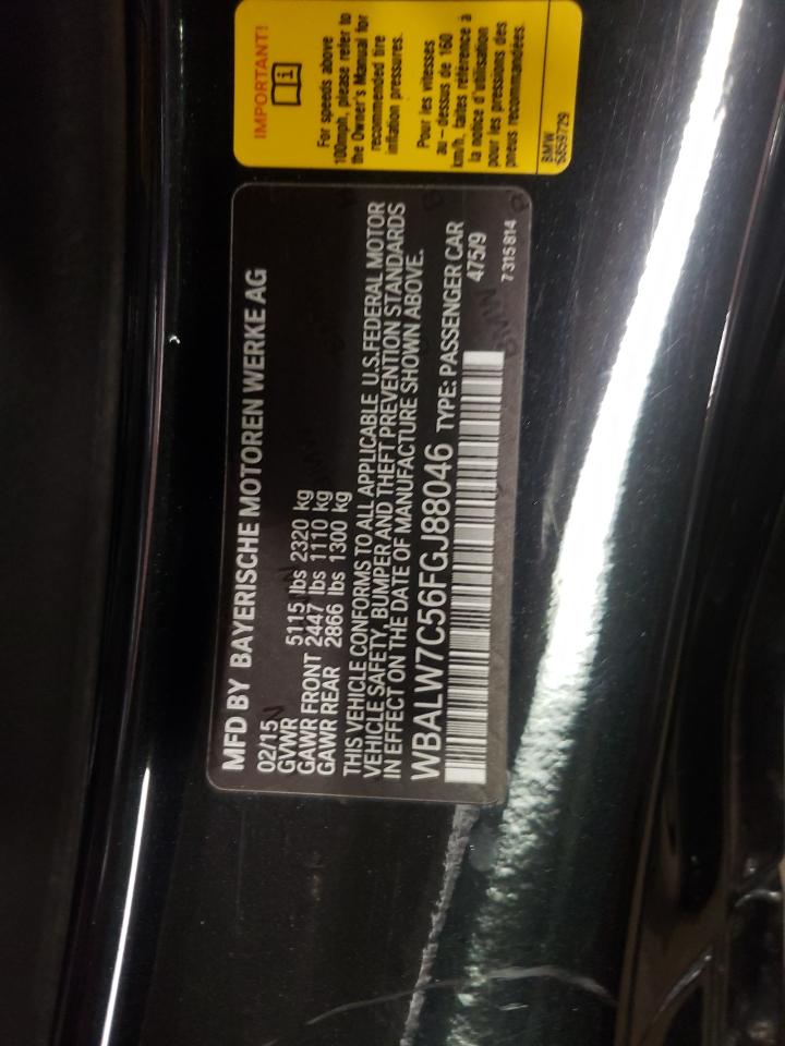 Photo 11 from auction – 2015 BMW 640 I with VIN WBALW7C56FGJ88046