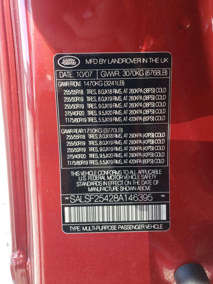 صورة رقم 10 من المزاد - 2008 LAND ROVER RANGE ROVE مع VIN SALSF25428A146395