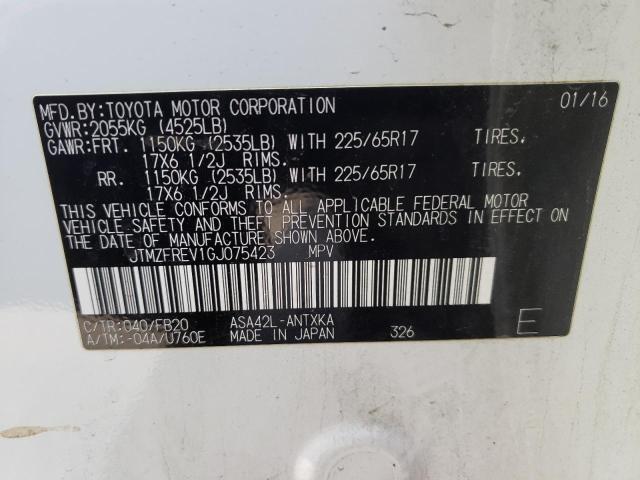 Photo 10 from auction – 2016 TOYOTA RAV4 LE with VIN JTMZFREV1GJ075423