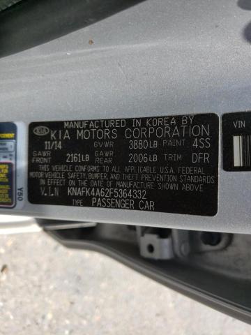 Photo 10 from auction – 2015 KIA FORTE LX with VIN KNAFK4A62F5364332