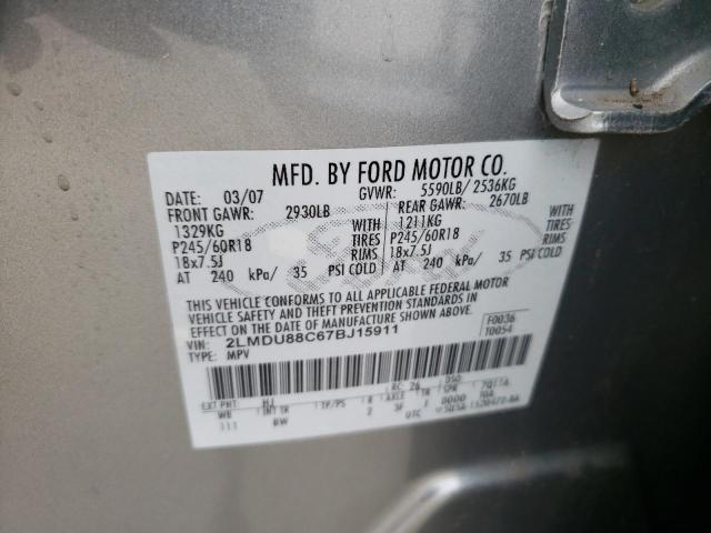Photo 10 from auction – 2007 LINCOLN MKX with VIN 2LMDU88C67BJ15911