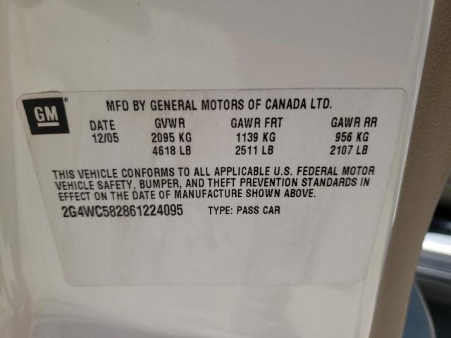 Photo 10 from auction – 2006 BUICK LACROSSE C with VIN 2G4WC582861224095