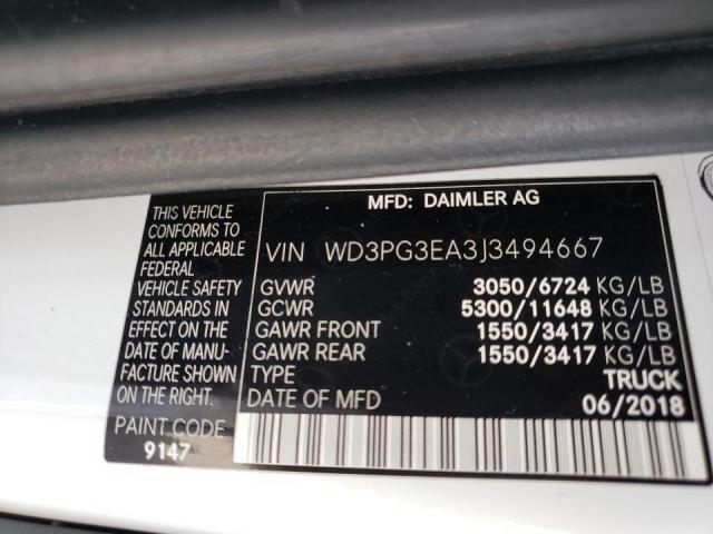 Photo 10 from auction – 2018 MERCEDES-BENZ METRIS with VIN WD3PG3EA3J3494667