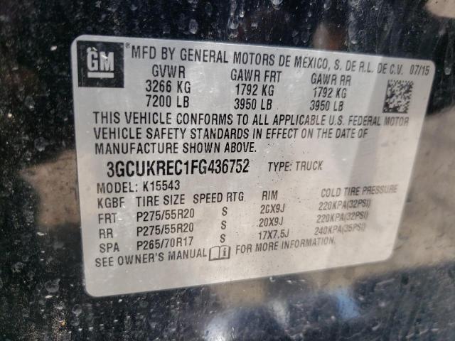 Photo 10 from auction – 2015 CHEVROLET SILVERADO with VIN 3GCUKREC1FG436752