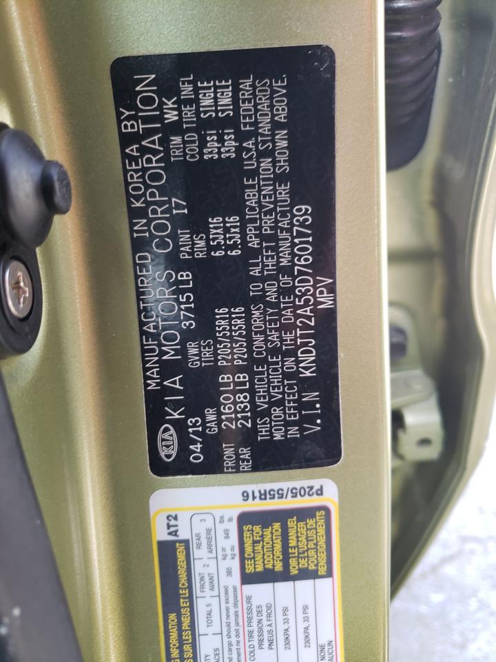 Photo 10 from auction – 2013 KIA SOUL with VIN KNDJT2A53D7601739