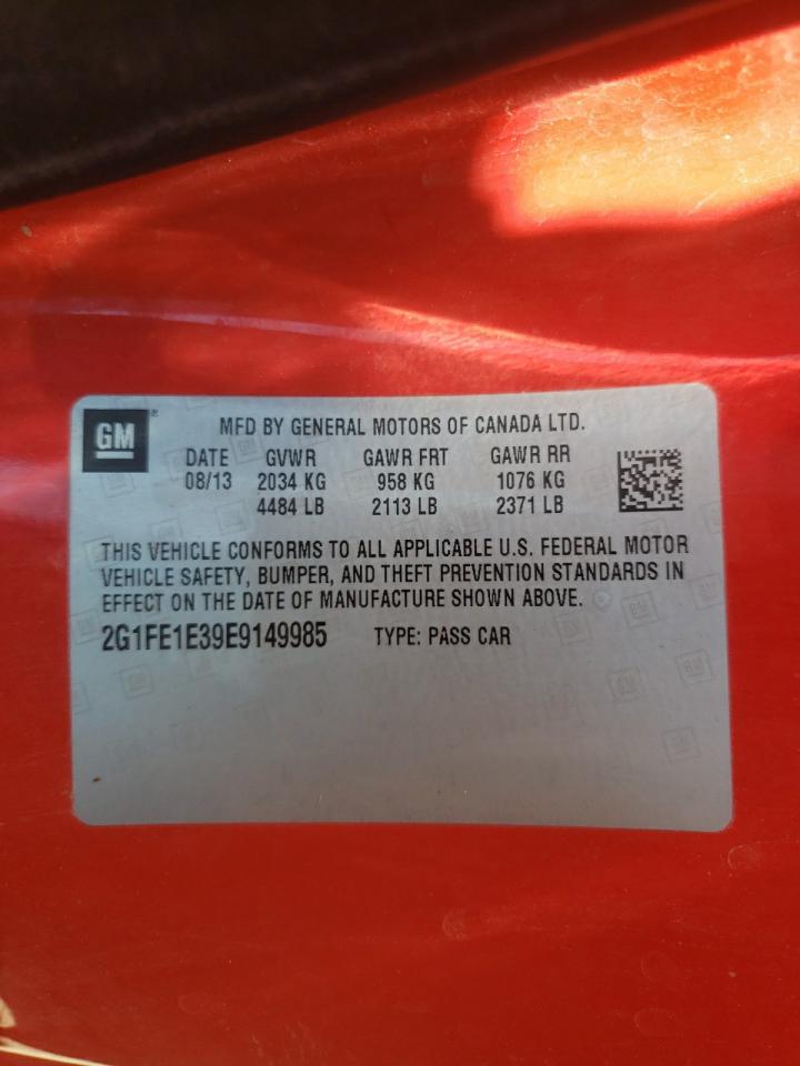 Photo 10 from auction – 2014 CHEVROLET CAMARO LS with VIN 2G1FE1E39E9149985