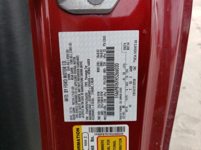 Photo 10 from auction – 2017 FORD MUSTANG with VIN 1FA6P8TH7H5266030