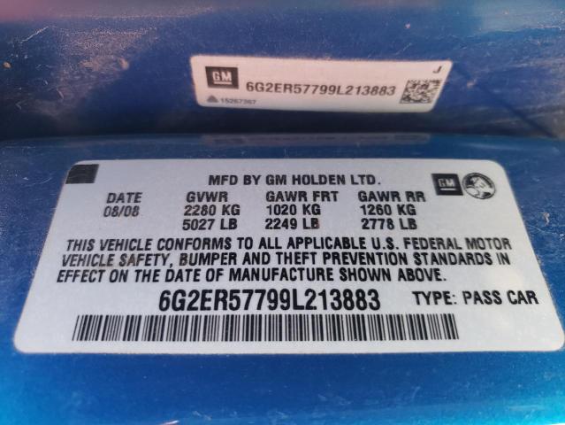 PONTIAC G8 2009 with VIN 6G2ER57799L213883 - Photo from auction