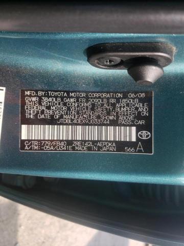 Photo 10 from auction – 2009 TOYOTA COROLLA BA with VIN JTDBL40EX9J033744