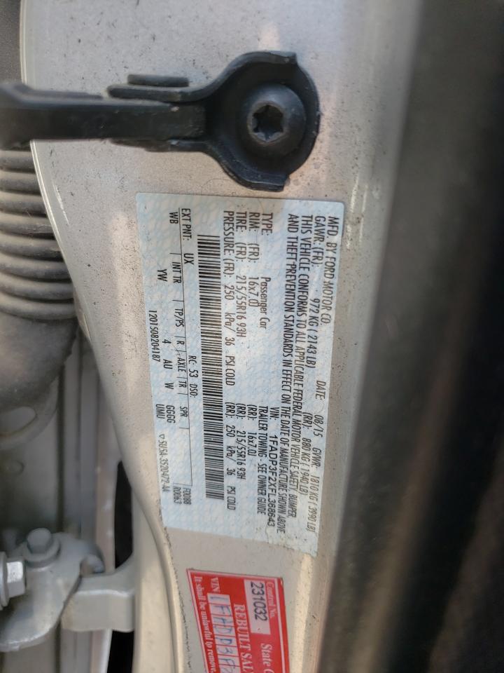 Photo 10 from auction – 2015 FORD FOCUS SE with VIN 1FADP3F2XFL368643