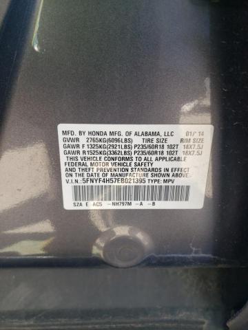 Photo 10 from auction – 2014 HONDA PILOT EXL with VIN 5FNYF4H57EB021395