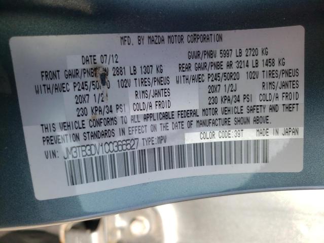 Photo 10 from auction – 2012 MAZDA CX-9 with VIN JM3TB3DV1C0366527