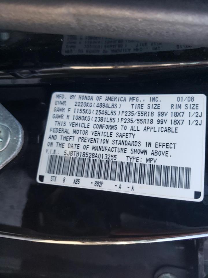 Foto 10 de la subasta – 2008 ACURA RDX TECHNO con VIN 5J8TB18528A013255
