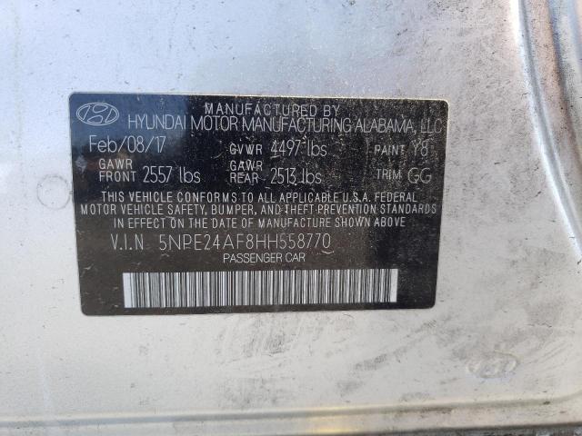Photo 10 from auction – 2017 HYUNDAI SONATA SE with VIN 5NPE24AF8HH558770