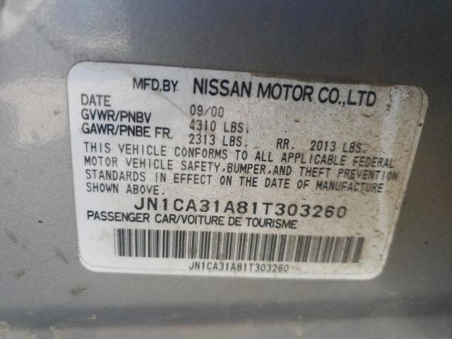 Photo 10 from auction – 2001 NISSAN MAXIMA GXE with VIN JN1CA31A81T303260