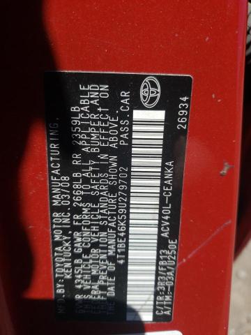 Photo 10 from auction – 2009 TOYOTA CAMRY BASE with VIN 4T1BE46K59U279702