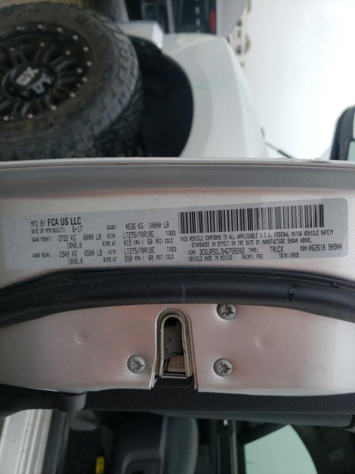 Photo 10 from auction – 2017 RAM 2500 SLT with VIN 3C6UR5DL3HG759202