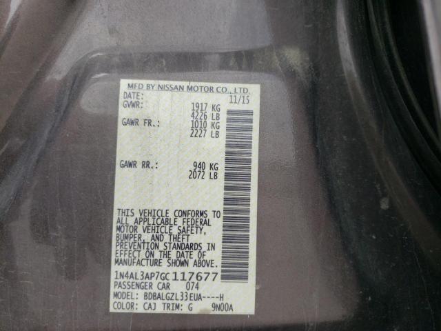 Photo 10 from auction – 2016 NISSAN ALTIMA 2.5 with VIN 1N4AL3AP7GC117677