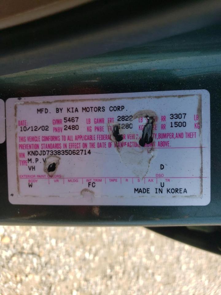 Photo 10 from auction – 2003 KIA SORENTO EX with VIN KNDJD733835062714