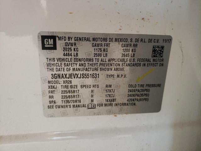 Photo 10 from auction – 2018 CHEVROLET EQUINOX LT with VIN 3GNAXJEVXJS551631