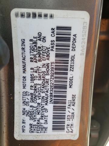 Photo 10 from auction – 2007 TOYOTA COROLLA CE with VIN 1NXBR32E27Z923975