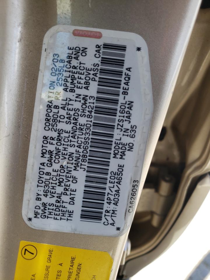 Photo 10 from auction – 2003 LEXUS GS 300 with VIN JT8BD69S330184213