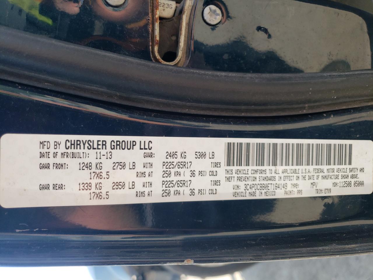Photo 10 from auction – 2014 DODGE JOURNEY SX with VIN 3C4PDCBB0ET164149