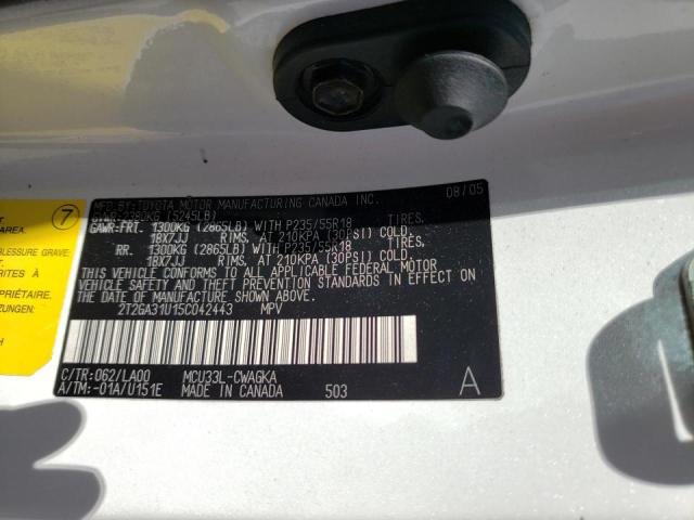 Photo 10 from auction – 2005 LEXUS RX 330 with VIN 2T2GA31U15C042443