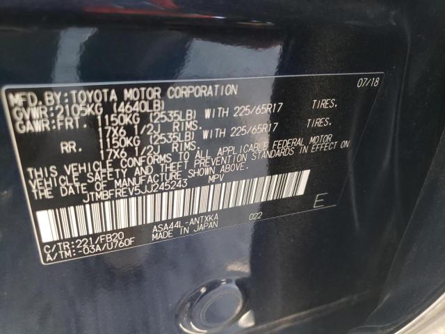 Photo 10 from auction – 2018 TOYOTA RAV4 LE with VIN JTMBFREV5JJ245243