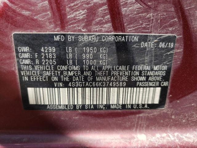 Photo 10 from auction – 2019 SUBARU IMPREZA PR with VIN 4S3GTAC66K3749589
