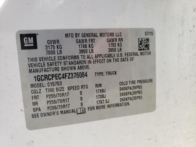 Photo 10 from auction – 2015 CHEVROLET SILVERADO with VIN 1GCRCPEC4FZ376084